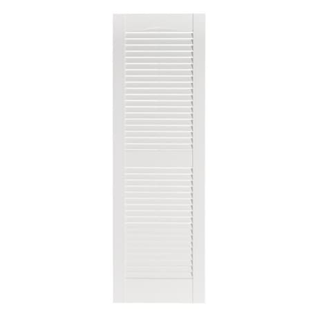 Designs-Done-Right Premier Louver Exterior Decorative Shutter, White - 15 x 59 in. DE114664